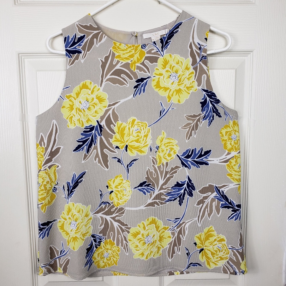 C & E Cream blouse with floral design